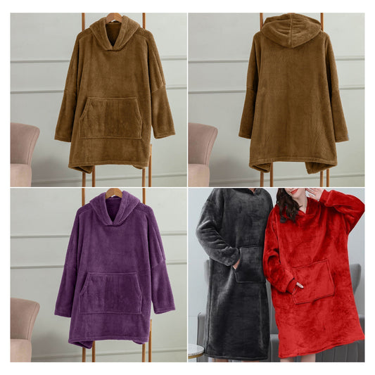 Wholesale Welsoft Wearable Hooded Blanket 100% Fleece Throw Blankets by Cottonpolis